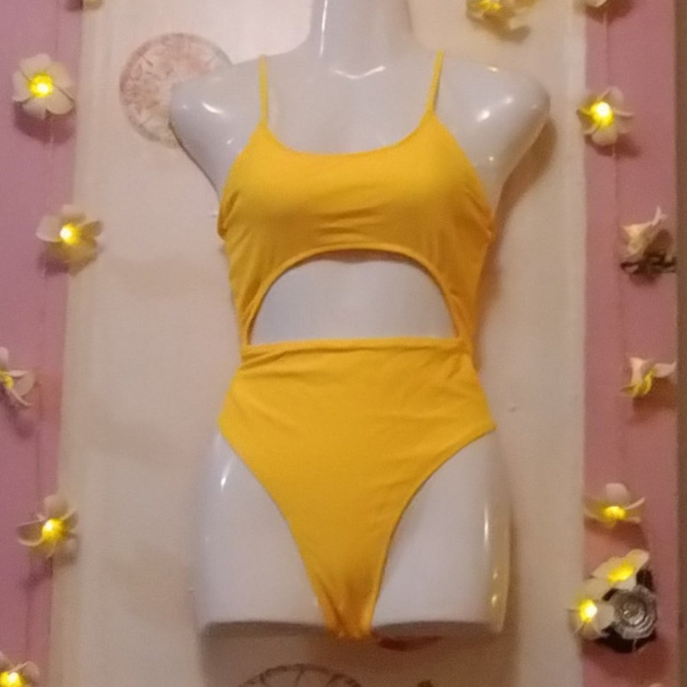 High Cut (S) Illusion One Piece with Tie Back Detailing
